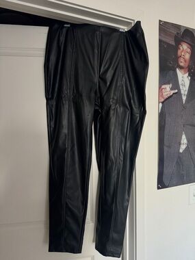 Black Faux Leather Pants